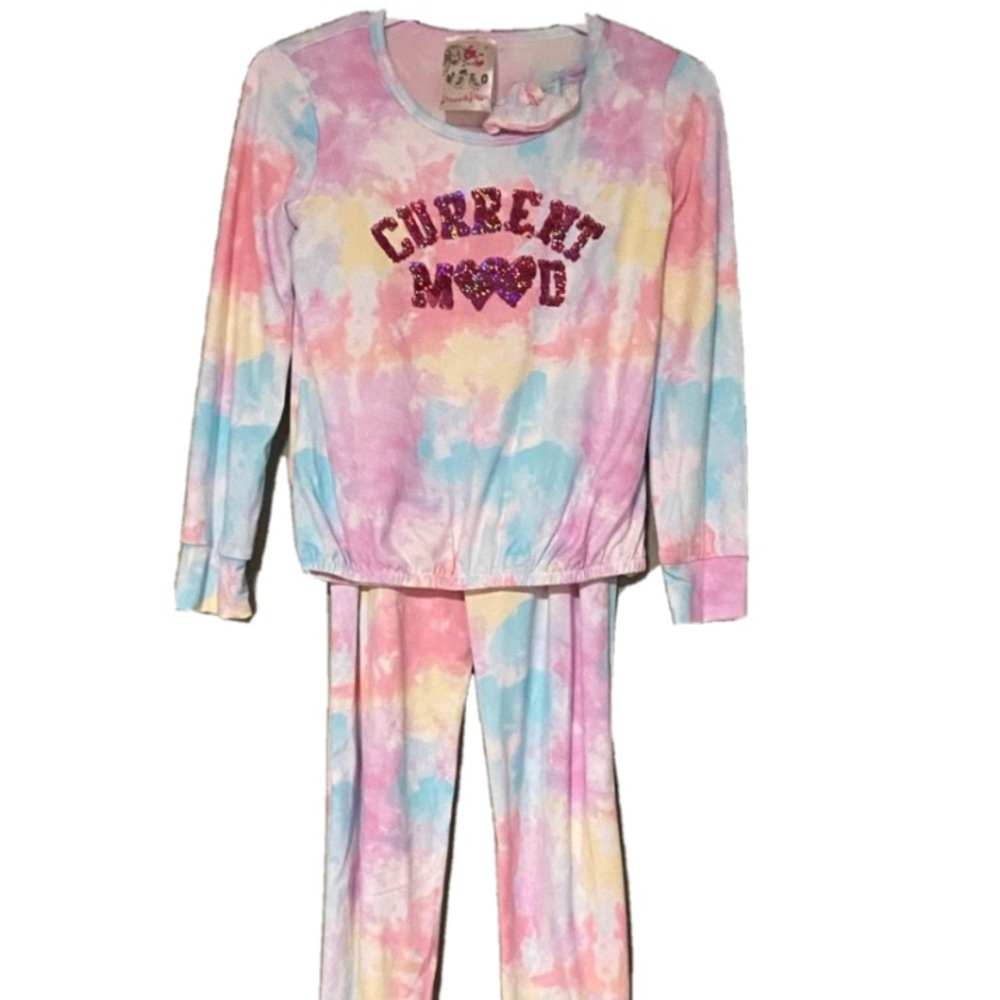 Super Cute Sweat Shirt, Pant & Scrunchy Set (PJs) W/ Flippable Sequin Sayings